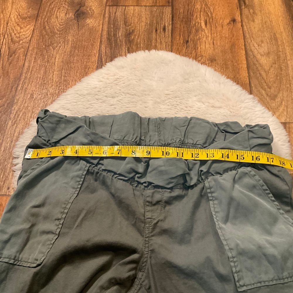 A Pea In The Pod Pants Maternity Size Large Green Jogger‎ Cropped Cargo - Picture 5 of 11